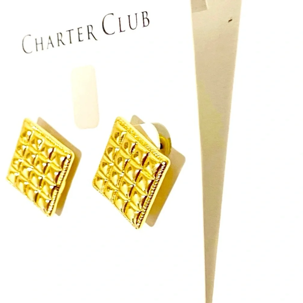 Charter Club Gold Toned Stud Earrings NWT